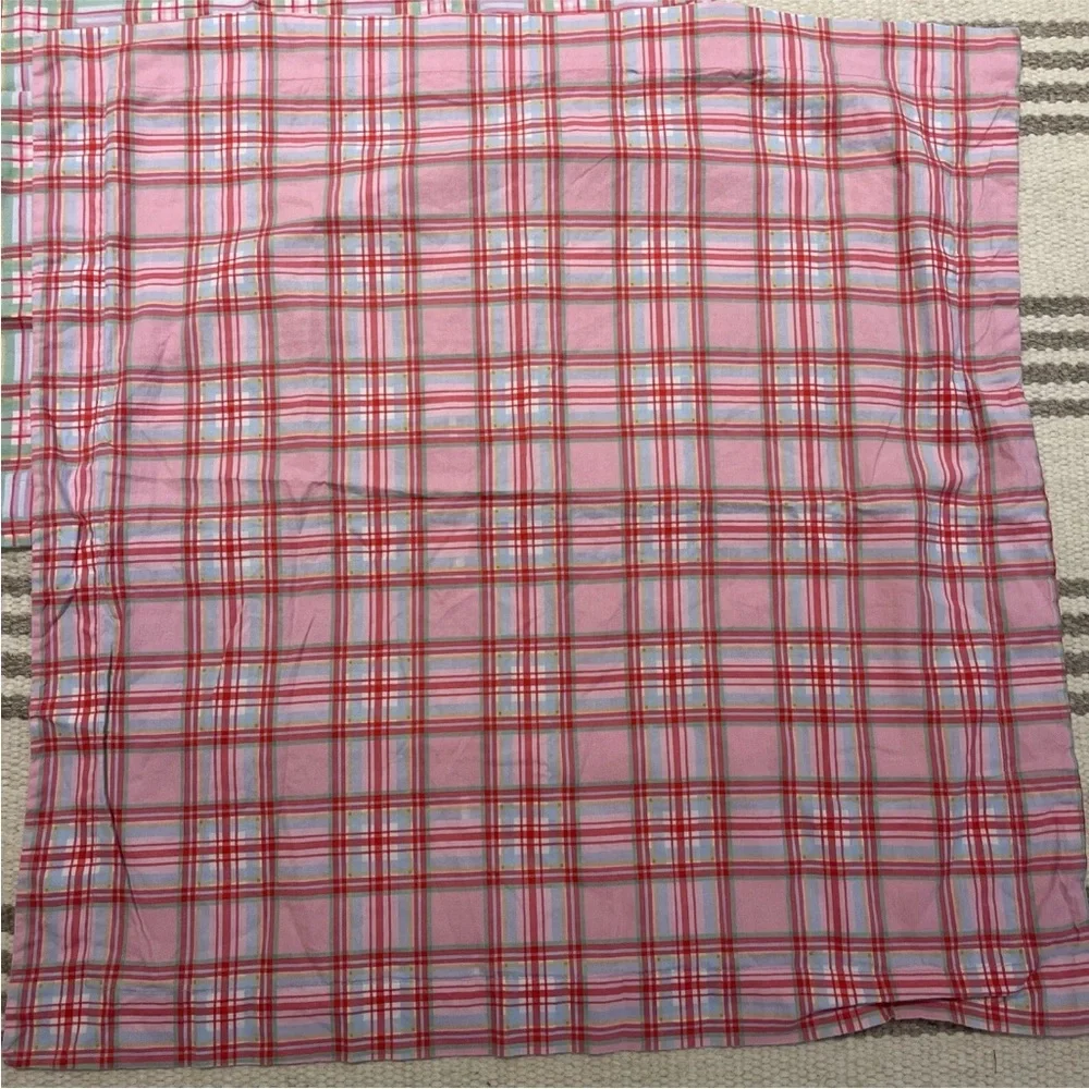 2 IKEA plaid euro shams 26”